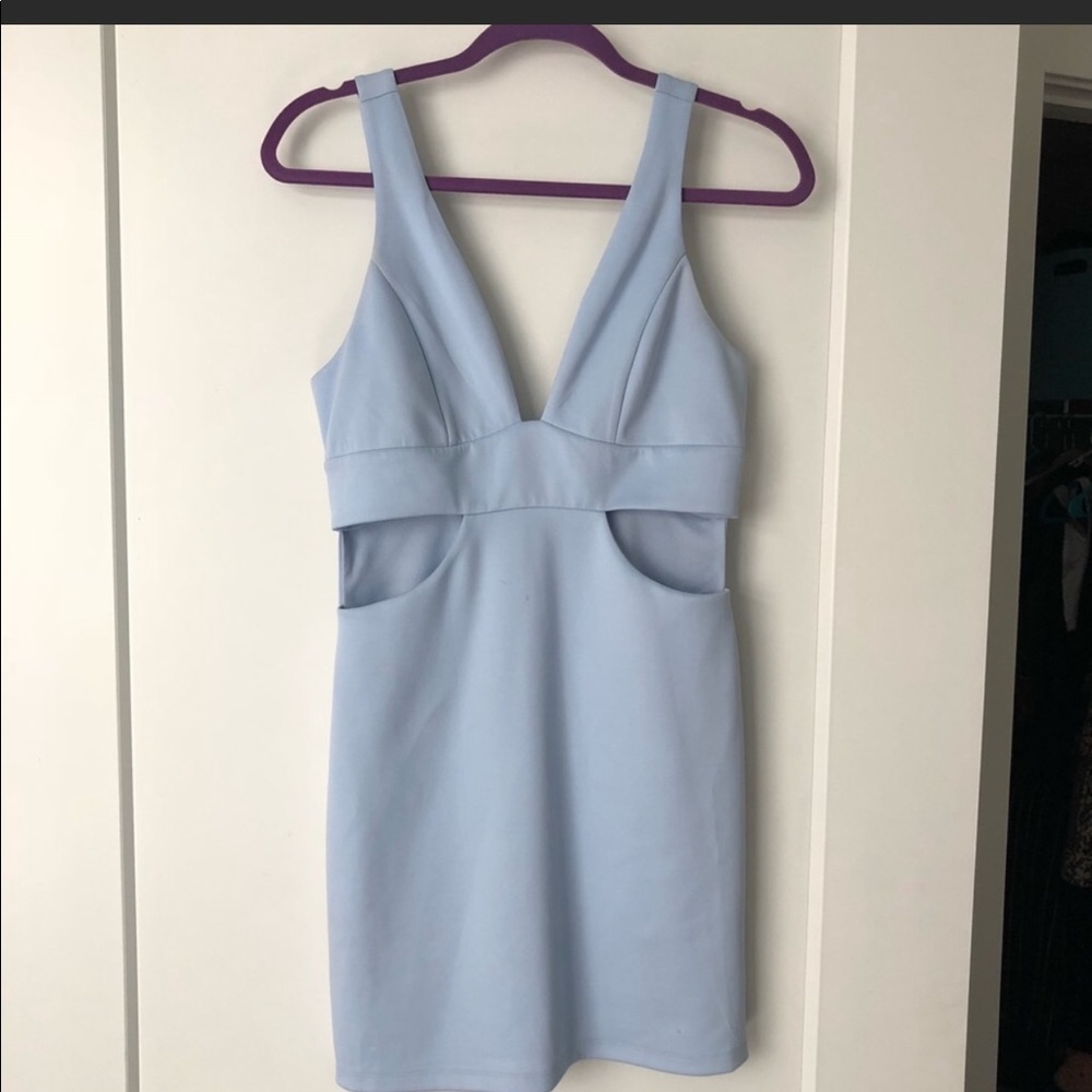 blue dress w cutouts NWOT